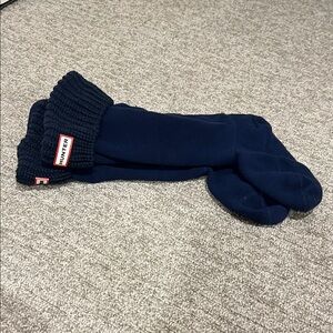 Hunter Dark Blue Knit Cuff Boot Socks